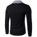 Classic Brief Fashion Neckline Sweatershirt Men’s Single  breasted Hit Color Knitting Cardigan