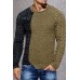 Men's Trend Color Matching Pullover Round Neckweed Sweater Slim Splicing Sweater