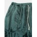 Mens Solid Color Thick Soft Drawstring Home Sleep Bottom With Pocket