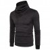 Autumn Winter Fashion Side Zipper Pile Heap Collar Sweater Pullover Men’s Casual Pure Color Sweater