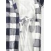 Mens Plaid Print Long Sleeve Comfy Sleepwear Bathrobe Home Robe With Pocket