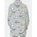 Mens Cartoon Animal Print Reversible Oversized Blanket Hoodie Home Sleepwear Robes With Pocket