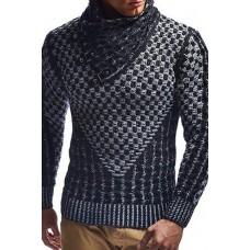 Pullover Turtleneck Jacquard Sweater