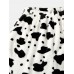 Mens Cows Pattern Thick Elastic Waist Plush Loose Pants Home Sleep Pants