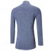 Men’s Fashion Knitting Cardigans Long Section Pure Color Turndown Collar Casual Outwear